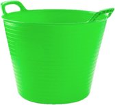Set van 2x stuks flexibele emmers groen 42 liter - Opbergmanden - Grote teilen of wasmanden - Kunststof 48 x 45 x 38 cm