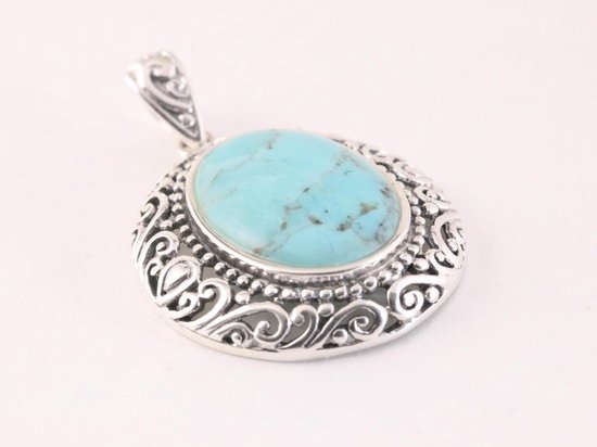 Pendentif en argent artisanal avec turquoise d'Arizona