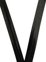 Biaisband zwart - satijn 15mm - rol van 20 meter