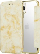 ShieldCase Marble Gold geschikt voor Apple iPhone 11 Pro Wallet flip case - Hardcase bookcase hoesje marmer look - Goud kleurig telefoonhoesje marmeren uitstraling - Book Case met pasjeshouder