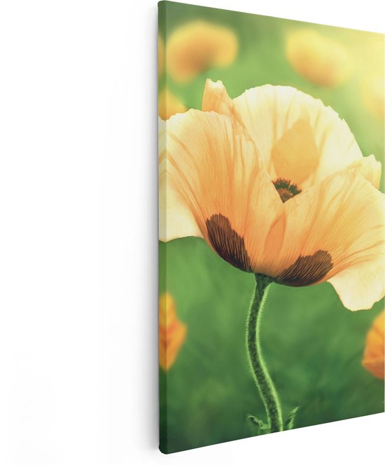 Artaza Canvas Schilderij Oranje Klaproos Bloemen - 40x60 - Poster Foto op Canvas - Canvas Print