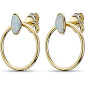 QOOQI Dames Oorringen 925 zilver 2 Opal One Size 88176685