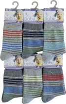 Baby sokjes kleur streepjes  - maat 21/23 - 12 paar - 90% KATOEN - Zonder naad aan de teen
