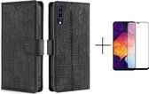 Telefoonhoesje Samsung Galaxy A70 | Hoogwaardig Pu Leren Bookcase | Pasjeshouder | Luxe Uitstraling | Zwart + 1x screenprotector