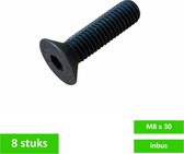 TQ4U verzonkenkop bout M8 x 30 mm - met binnenzeskant - inbus - zwart - 8 STUKS