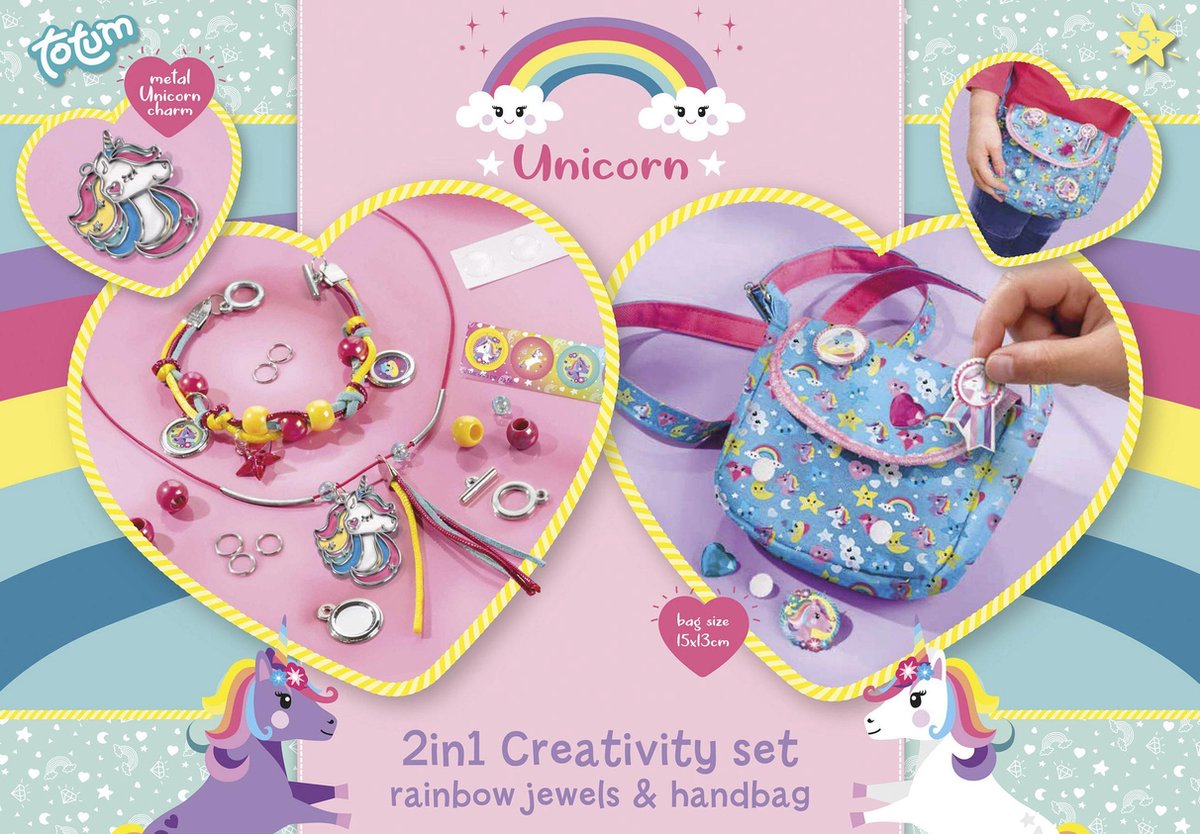 Totum Unicorn 2 in 1 knutselset sieraden en tas maken - cadeautip | bol.com