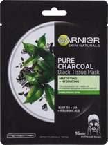 GARNIER - Black Textile Mask with Black Tea Extract Pure Charcoal Skin Natura l s (Black Tissue Mask) 28 g - 28.0g