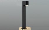 Industriële zwarte staande buitenlamp Simone, 50 cm