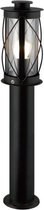 RVS landelijke zwarte staande buitenlamp  Lucia met glas, 80 cm