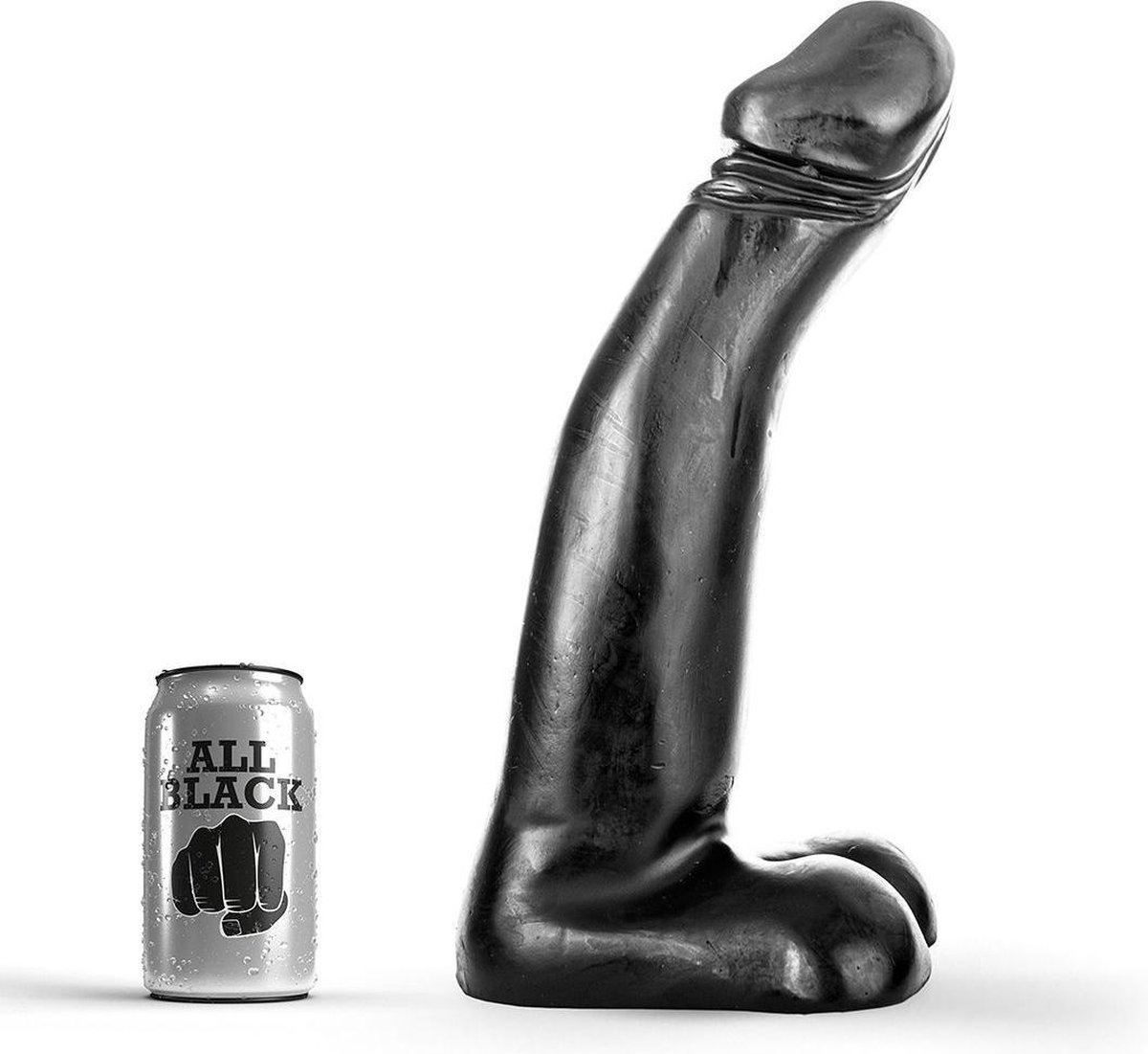 All Black Realistische Dildo - zwart
