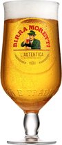Birra Moretti 6x 25cl pied verres à bière en verre verre à bière verres à bière 1/2 pinte