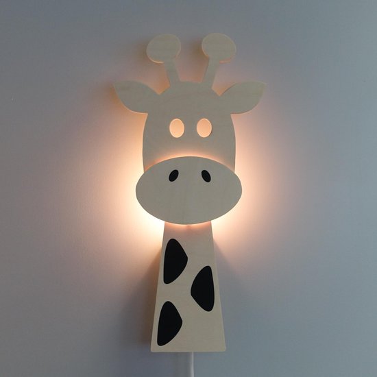 Houten wandlamp kinderkamer of babykamer | Giraffe - multiplex | Nachtlampje  babykamer... | bol.com