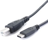 NÖRDIC USBC-109 USB-C naar USB-B 2.0 kabel - USB 3.1 - 1m - Zwart