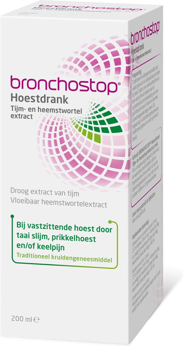 Bronchostop Hoestdrank helpt bij vastzittende hoest, kriebel en