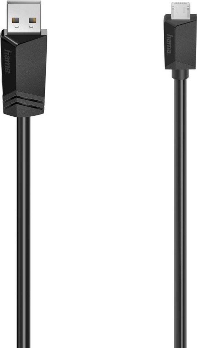 Hama USB-kabel USB 2.0 USB-micro-B stekker, USB-A stekker 3.00 m Zwart 00200609