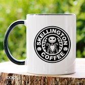 Skellington coffee - Customized mokken en bekers - mokken met tekst - mokken - bekers - cadeautje - cadeau voor vrouw - cadeau vor man - keramiek servies - cadeautje voor haar - cadeautje voo
