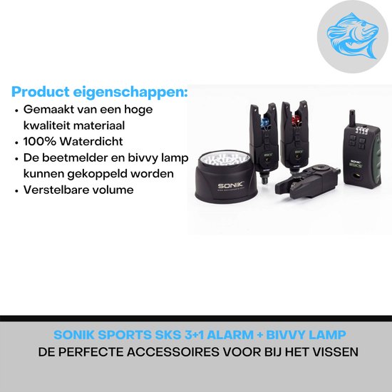 Sonik SKS 3 Alarm - Beetmelderset - Incl. Bivvy Lamp van Sonik — afbeelding 3