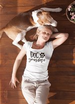 Dog Grandma T-Shirt,T-Shirt Voor Grootmoeders, Uniek Cadeau Voor Hondenliefhebbers,Cadeau Voor Oma's, Unisex Zachte Stijl T-Shirts,D001-015W, 3XL, Wit