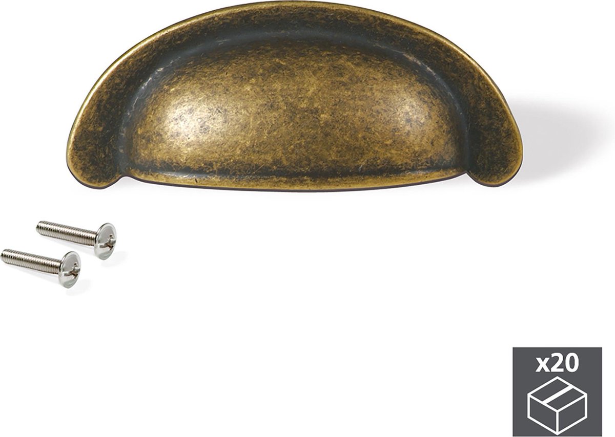 Emuca Meubelgrepen, gatenafstand 64 mm, Zamak, Bronzen, 20 st.