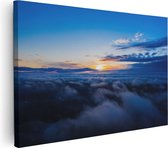 Artaza Canvas Schilderij Zonsondergang In De Wolken - 120x80 - Groot - Foto Op Canvas - Wanddecoratie Woonkamer