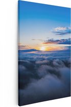 Artaza Canvas Schilderij Zonsondergang In De Wolken  - 20x30 - Klein - Foto Op Canvas - Canvas Print