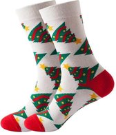 Kerst sokken - Kerstboom - Versierde kerstbomen - Wit - Groen - Rood