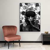 Poster Flower Pilot White - Plexiglas - Meerdere Afmetingen & Prijzen | Wanddecoratie - Interieur - Art - Wonen - Schilderij - Kunst