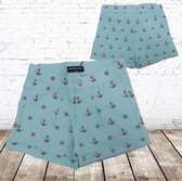 Meisjes short met ankers mint -s&C-122/128-Korte broeken