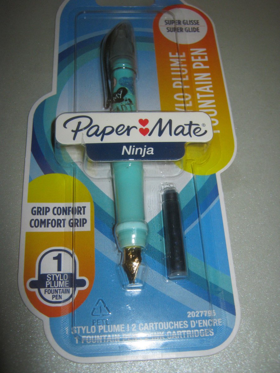 Paper Mate Mon Seconde Stylo-Plume Ninja Design Avec 60 Encre Cartouches  Gratuit