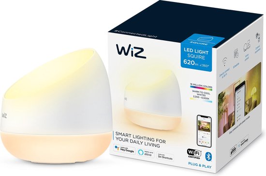 WiZ Squire Tafellamp Slimme LED verlichting - Gekleurd en Wit Licht - Wi-Fi - Transparant