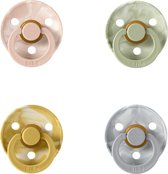 BIBS - tie dye - maat 1 (0 t/m 6 mnd) set 4 stuks - blush - sage - mustard - cloud - marble ivory