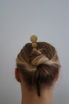 Haar Speld - Haar Stokje - Dames Haar Mode - Chopstick Voor In Je Haar - Haar Pin - Zwart Stokje met Goudkleurige Cirkels - Vinted Style - Chinees - Nieuwe Trend Op Tik Tok - Casa De Papel - 