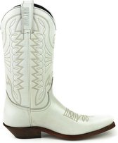 Mayura Boots 1920 Off White/ Spitse Cowboy Western Line Dance Dames Heren Laarzen Schuine Hak Echt Leer Maat EU 41