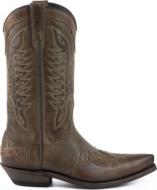 Mayura Boots 17 Taupe Ecotan Dames Heren Cowboy Western Laarzen Spitse Neus Schuine Hak Waxed Leer Maat EU 39