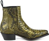 Mayura Boots 2496P Groen/ Dames Western Enkellaarzen Spitse Neus Cowboyhak Elastiek Sluiting Echt Leer Maat EU 36