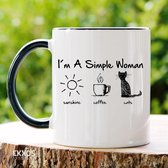 I'm a simple women - Customized mokken en bekers - mokken met tekst - mokken - bekers - cadeautje - cadeau voor vrouw - cadeau vor man - keramiek servies - cadeautje voor haar - cadeautje voo