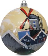 Fairy Glass - Oude molen - Handbeschilderde Kerstbal - Mond geblazen glas - Vintage - Uniek - Cadeau - Nederland - 10cm - Dutch