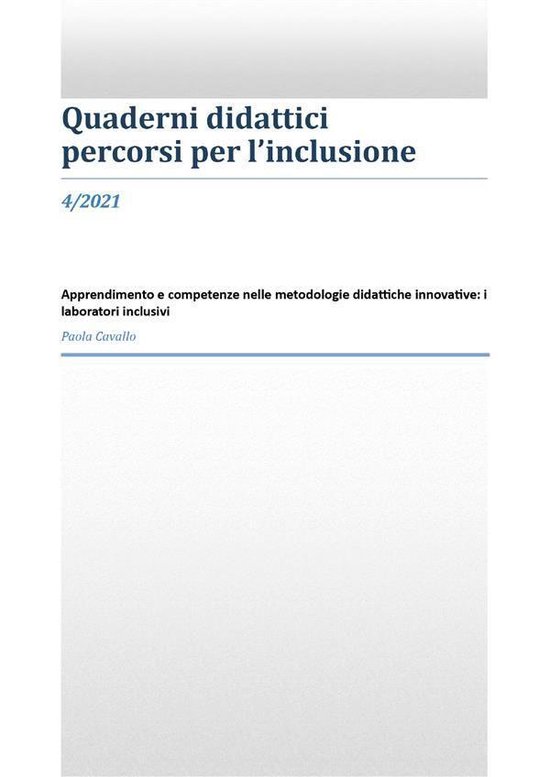Apprendimento e competenze nelle metodologie didattiche inno ... - cover