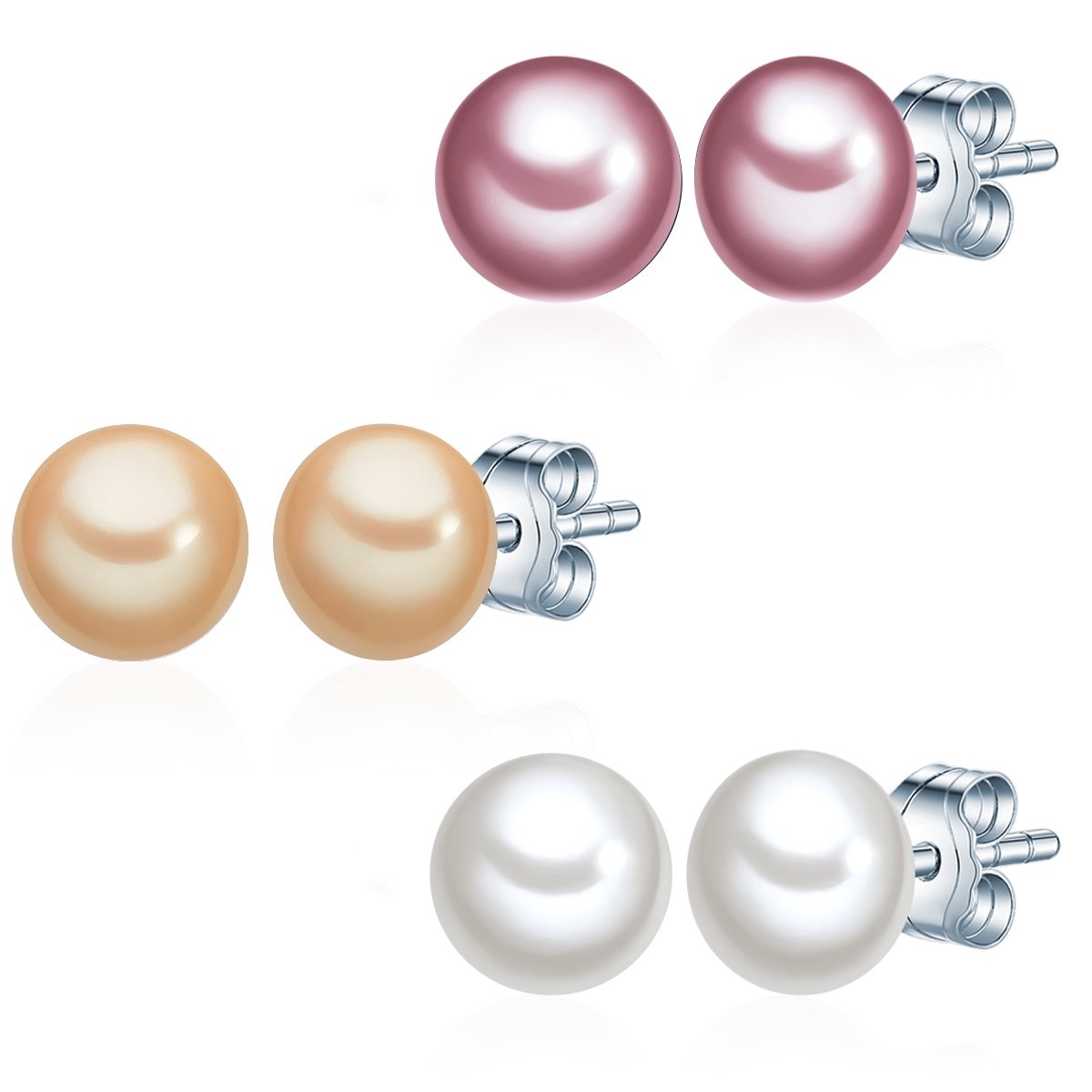 Valero Pearls Dames sieraden set 925 zilveren zoet water parel One Size Rose, Geel, Wit 32018596