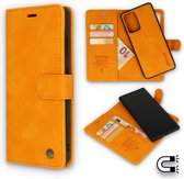 Casemania Hoesje Geschikt voor Samsung Galaxy A32 5G Sunset Orange - 2 in 1 Magnetic Book Case