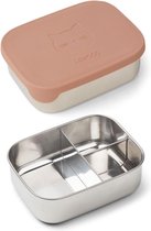 Arthur Lunchbox Stainless Steel Met Silicone Deksel 900ml Cat Dark Rose | Liewood