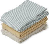 Line muslin cloth 3 pack Sea Blue Stripe Mix | Liewood