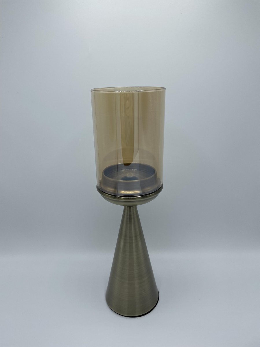 Vintage glazen kandelaarhouder - Tafelblad Ornamenten Middelpunt Art Décor/11.3*11.3*39CM（SMALL)
