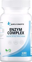 Enzym Complex - Enzym Support -Digezyme + Betaine + Papaya + Ananas - 180 Vegan Capsules | Muscle Concepts