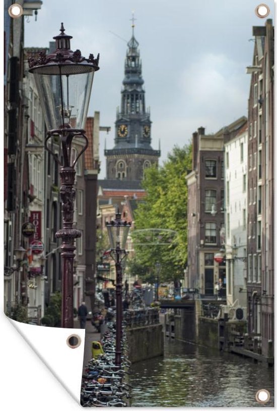 Tuindecoratie Amsterdam - Nederland - Fiets - 40x60 cm - Tuinposter