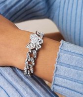 Vlinder armband met bling | zilver