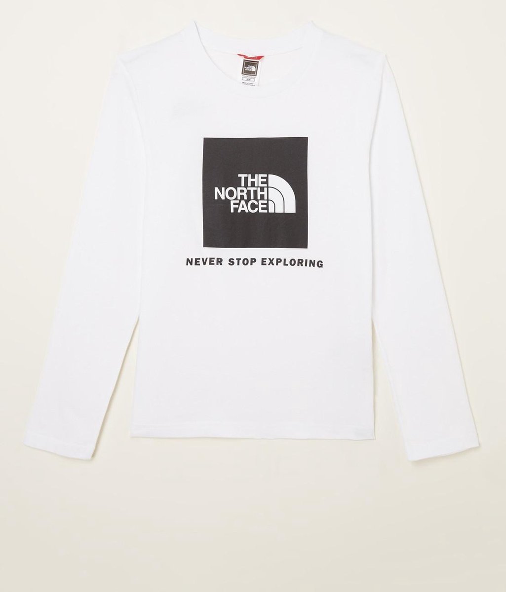 The North Face Longsleeve met logoprint Kids 134-140 Wit
