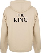 THE KING & HIS QUEEN couple hoodies beige (KING - maat S) | Matching hoodies | Koppel hoodies