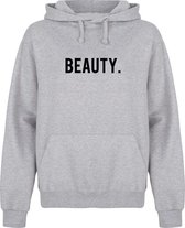 BEAUTY & THE BEAST couple hoodies grijs (BEAUTY - maat S) | Matching hoodies | Koppel hoodies