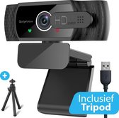 Bol.com Full HD Pro Webcam met Ruisvrije Microfoon - Incl. Tripod en Webcam Cover - 1080P - Voor Laptop en PC - Windows en Mac aanbieding